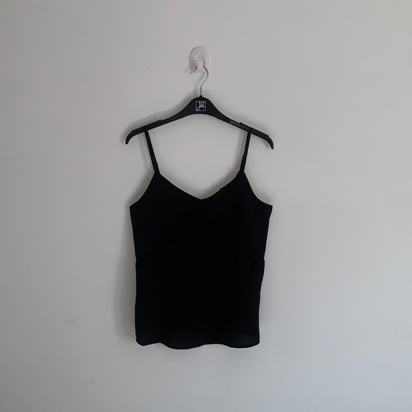 Only | Black Ruffled Tank Top - Picture 2 of 4